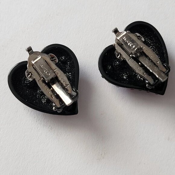 Signed Fifth Avenue Collection Heart Clip On Earrings - Picture 7 of 10